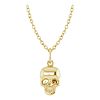 14k Yellow Gold Small Skull Necklace