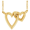 14k Yellow Gold Intertwined Hearts Necklace