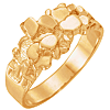 14k Yellow Gold Men's Nugget Ring 11mm