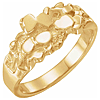 14k Yellow Gold Men's Nugget Pinky Ring