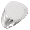 Sterling Silver Men's Brushed Oval Signet Ring 18mm x 16mm