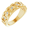 14k Yellow Gold Men's 1/4 ct tw Diamond Chain Link Ring
