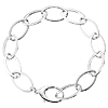 Sterling Silver Wide Oval Link Bracelet 7.5in
