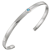Sterling Silver 1/10 ct Aquamarine Bezel Cuff Bracelet