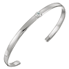 Sterling Silver 1/10 ct tw Diamond Bezel Cuff Bracelet