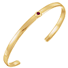 14k Yellow Gold 1/10 ct Ruby Bezel Cuff Bracelet