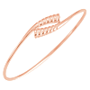 14k Rose Gold Bypass Bangle Bracelet with Grooves