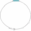 14k White Gold Turquose Bar Bracelet