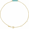 14k Yellow Gold Turquose Bar Bracelet