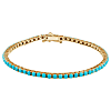 14k Yellow Gold Turquoise Line Bracelet