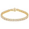 14k Yellow Gold 5.33 ct tw Lab-Grown Diamond Line Cluster Bracelet