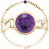 14k Yellow Gold .20 ct Amethyst Curb Link Bracelet 7in