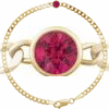 14k Yellow Gold .30 ct Ruby Curb Link Bracelet 7in