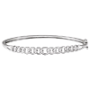14k White Gold Chain Link Bangle Bracelet 7in