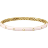 14k Yellow Gold 1/5 ct tw Diamond and Pink Enamel Bangle Bracelet 7in