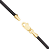 14kt Yellow Gold Black Leather Cord 2mm Necklace