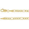 14k Yellow Gold 7in Figaro Chain Link Bracelet 3mm Thick
