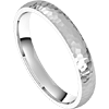 Platinum Comfort Fit Wedding Band with Hammered Finish 3mm