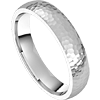 Platinum Comfort Fit Wedding Band with Hammered Finish 4mm