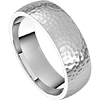 Platinum Comfort Fit Wedding Band with Hammered Finish 6mm