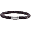 8 1/2in Genuine Dark Brown Leather Bracelet