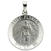 14kt White Gold St. Florian Medal 18mm