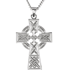 Sterling Silver 1 1/4in Celtic Cross with 24in Curb Chain