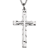 Sterling Silver 1in Latin Cross with 18in Chain
