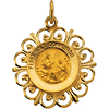 14kt Yellow Gold 3/4in First Holy Communion Medal