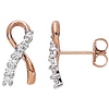 14kt Rose Gold 1/4 ct Diamond Ribbon Earrings