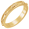 14k Yellow Gold Rosary Ring with Raised Borders