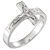 14k White Gold Crucifix Chastity Ring
