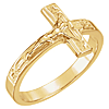 14k Yellow Gold Crucifix Chastity Ring