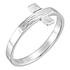 14k White Gold The Rugged Cross Chastity Ring