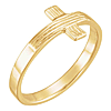 14k Yellow Gold The Rugged Cross Chastity Ring