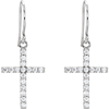 14kt White Gold 1/2 ct tw Diamond Cross Dangle Earrings