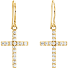 14kt Yellow Gold 1/2 ct tw Diamond Cross Dangle Earrings