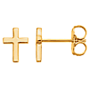 14kt Yellow Gold Tiny Classic Cross Earrings