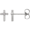 14k White Gold .01 ct Diamond Petite Cross Earrings