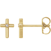 14k Yellow Gold .01 ct Diamond Petite Cross Earrings