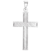 14k White Gold Ridged Cross Pendant