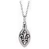 Sterling Silver Fleur-de-lis Ash Holder Necklace 18in
