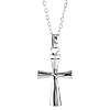 Sterling Silver Tapered Cross Ash Holder Necklace 18in