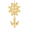 14k Yellow Gold Huguenot Cross Pendant 1in