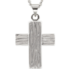 Sterling Silver 7/8in The Rugged Cross Pendant and 24in Chain