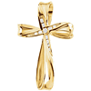 14kt Yellow Gold 1 1/4in Cross with 1/10 ct Diamond Accents