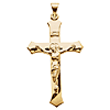 14k Yellow Gold Crucifix Pendant 1.5in