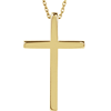 14k Yellow Gold 7/8in Cross Pendant on 18in Chain