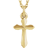 14k Yellow Gold 3/8in Petite Pointed Cross Necklace