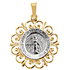 14k Two-tone Gold Small Fancy Miraculous Medal